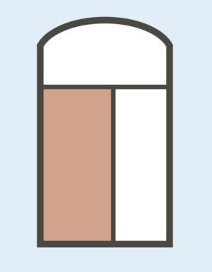 Single Door - Right Sidelight Arched Transom