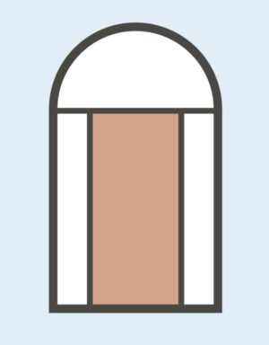 Single Door - Two Sidelights and Half Moon Transom