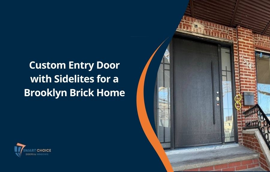 Custom Entry Door with Sidelites for a Brooklyn Brick Homen in Toronto for a Yorkville retail space