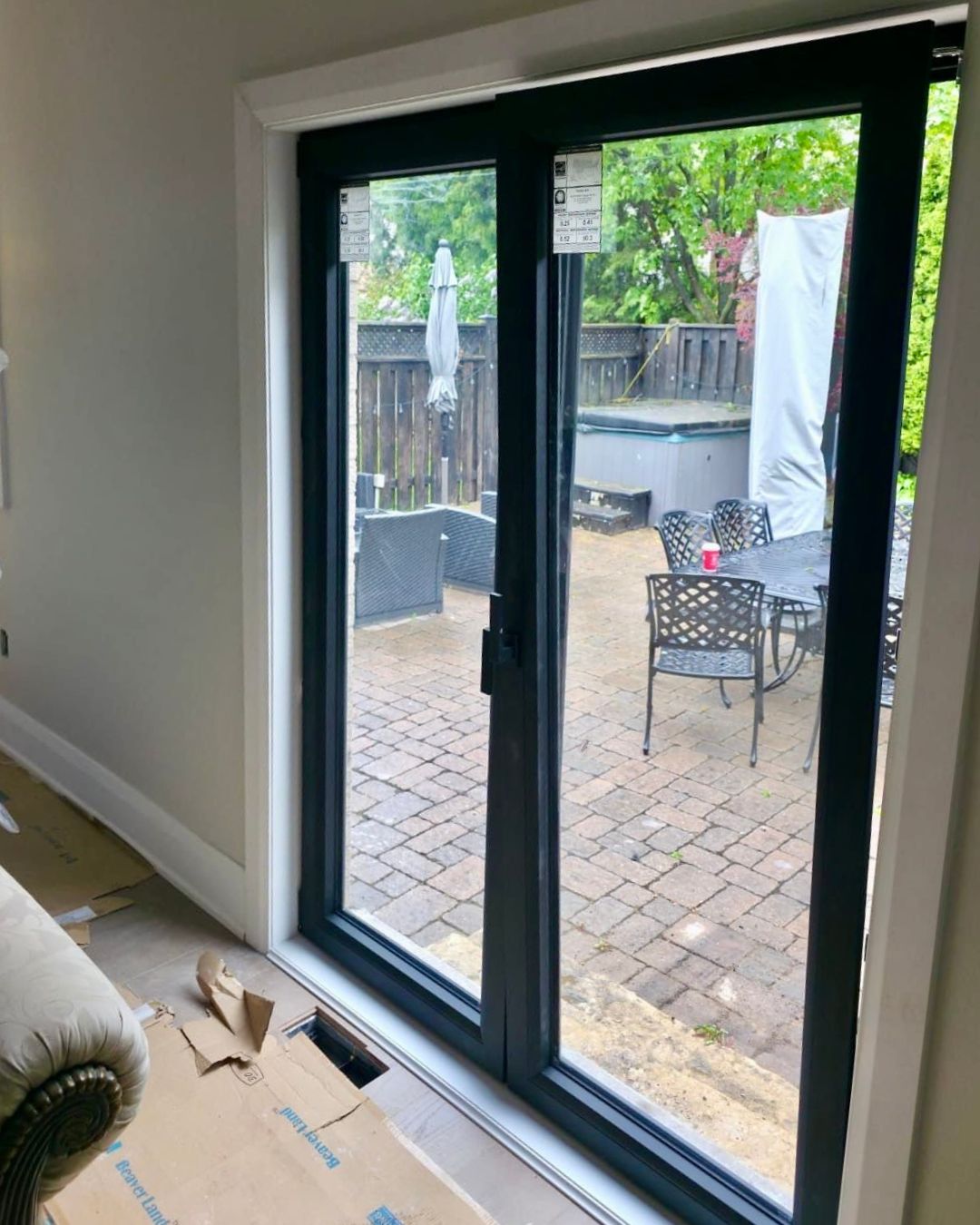 Black patio door installed in GTA home
