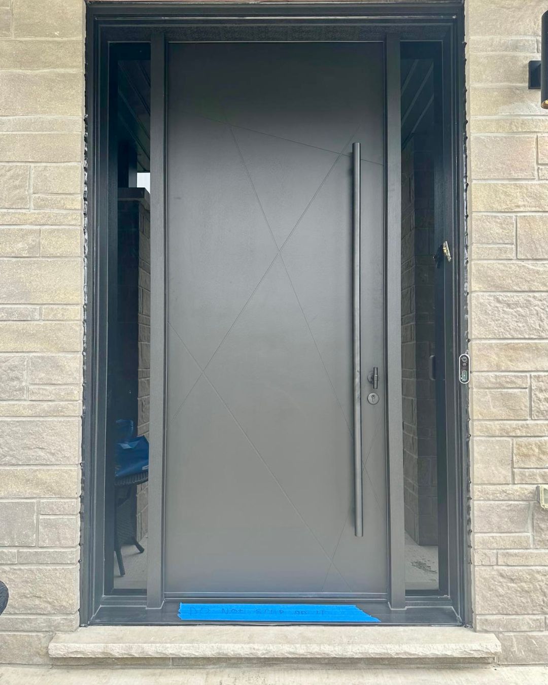 Custom fiberglass door with 2 sidelights