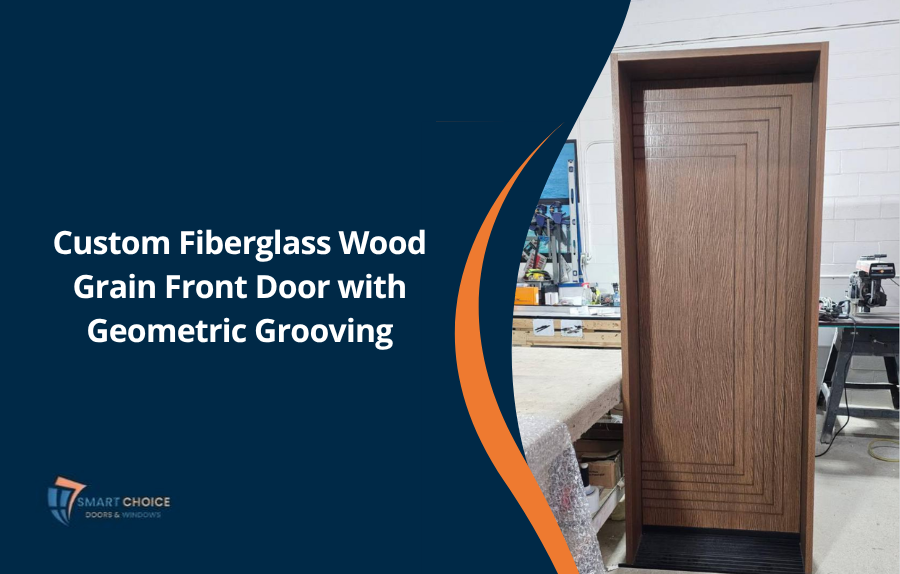 Custom Fiberglass Wood Grain Front Door with Geometric Grooving